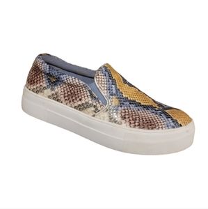 Steve Madden Womens Gills Snakeskin Platform Slip-ons - Size 7.5